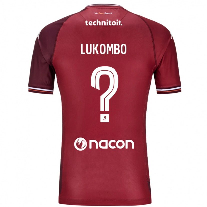 DanxenキッズJoseph Lukombo#0レッドグレネードホームシャツ2024/25ジャージーユニフォーム