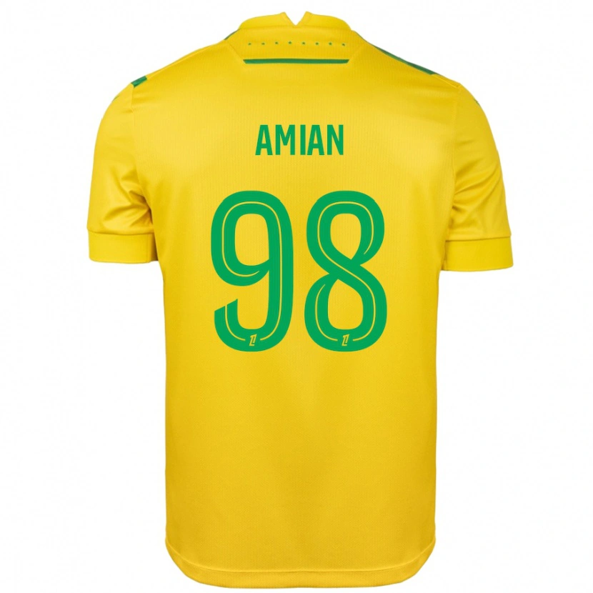 Danxenキッズケルヴァン・アミアン#98黄緑ホームシャツ2024/25ジャージーユニフォーム