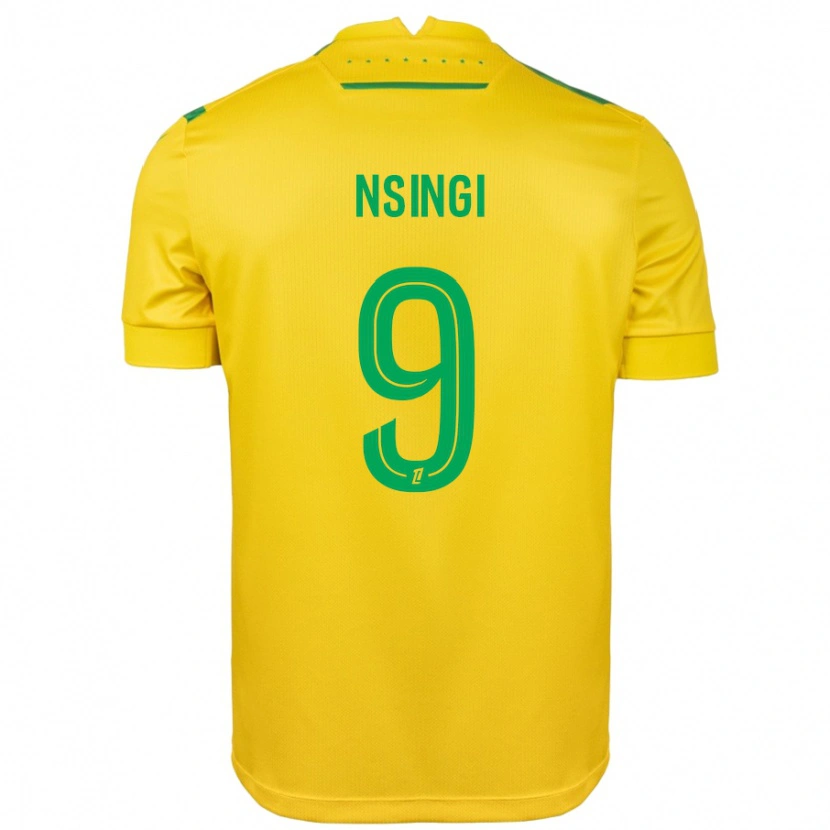 DanxenキッズPlamedi Nsingi#9黄緑ホームシャツ2024/25ジャージーユニフォーム