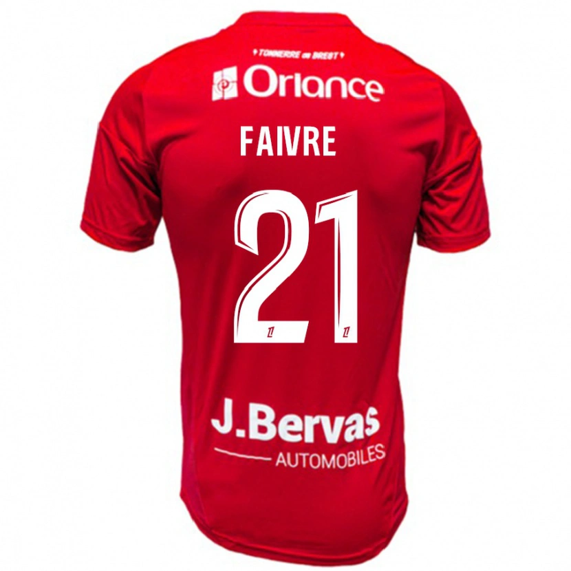 Danxenキッズローマン・フェーブル#21赤 白ホームシャツ2024/25ジャージーユニフォーム
