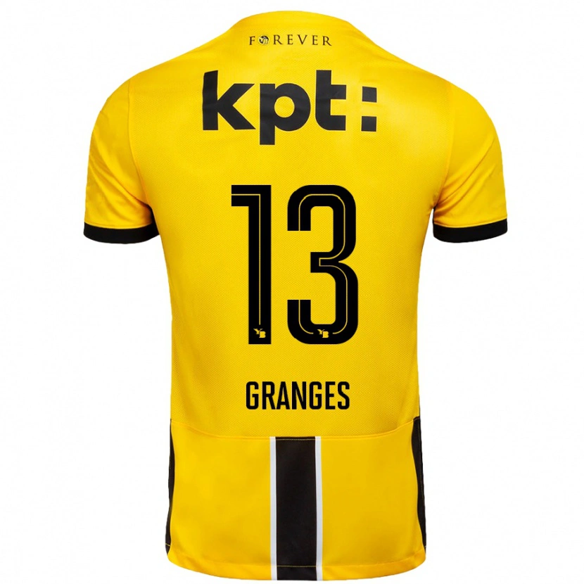 DanxenキッズMalaurie Granges#13黄 黒ホームシャツ2024/25ジャージーユニフォーム