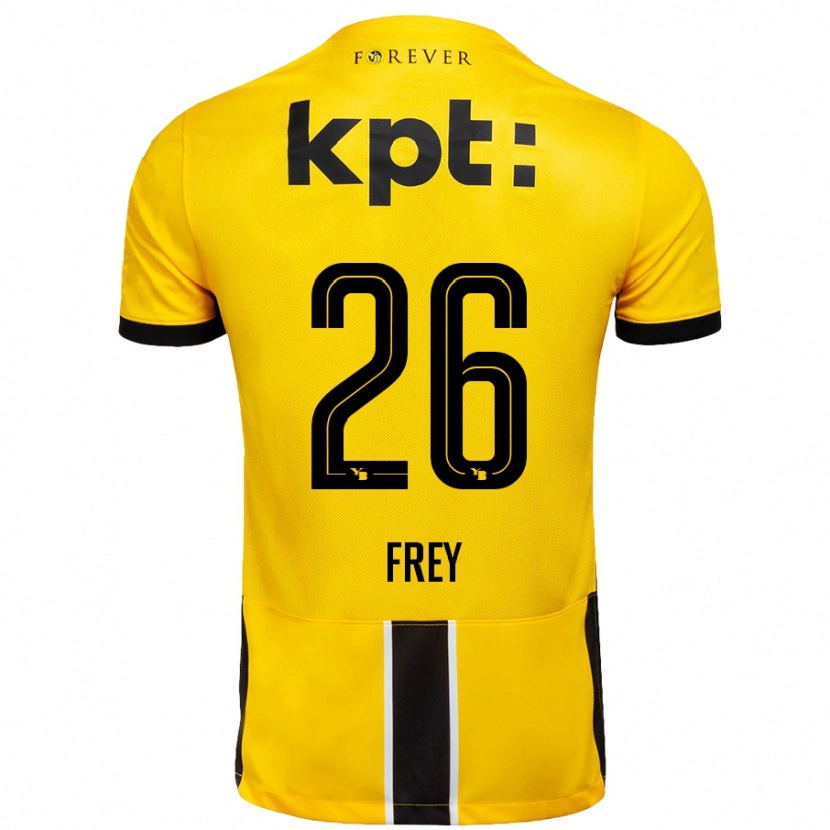 DanxenキッズLaura Frey#26黄 黒ホームシャツ2024/25ジャージーユニフォーム