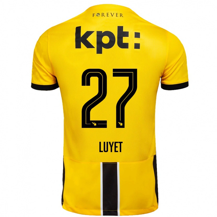 DanxenキッズNaomi Luyet#27黄 黒ホームシャツ2024/25ジャージーユニフォーム