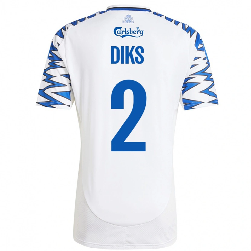 Danxenキッズケヴィン・ディクス#2白 空 青ホームシャツ2024/25ジャージーユニフォーム