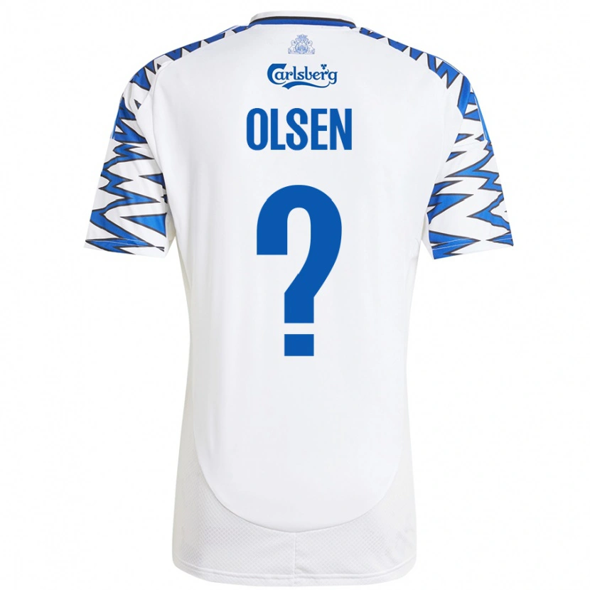 DanxenキッズGunnar Olsen#0白 空 青ホームシャツ2024/25ジャージーユニフォーム