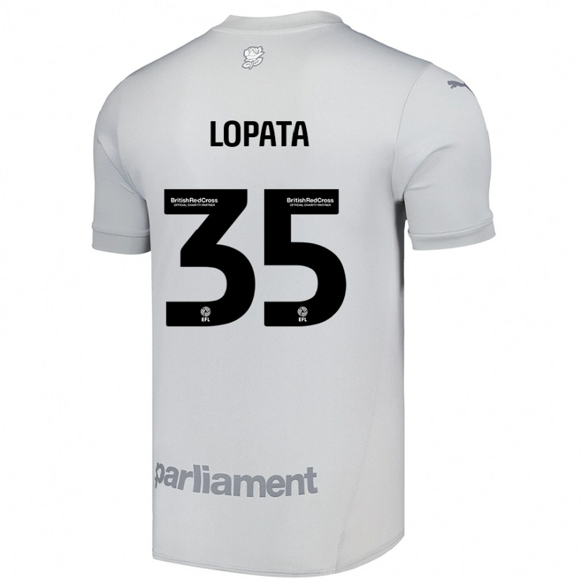 DanxenキッズKacper Lopata#35シルバーグレーアウェイシャツ2024/25ジャージーユニフォーム