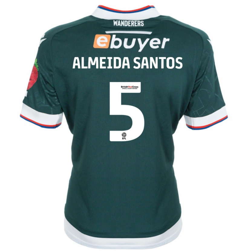 Danxenキッズリカルド・サントス#5ダークグリーンアウェイシャツ2024/25ジャージーユニフォーム