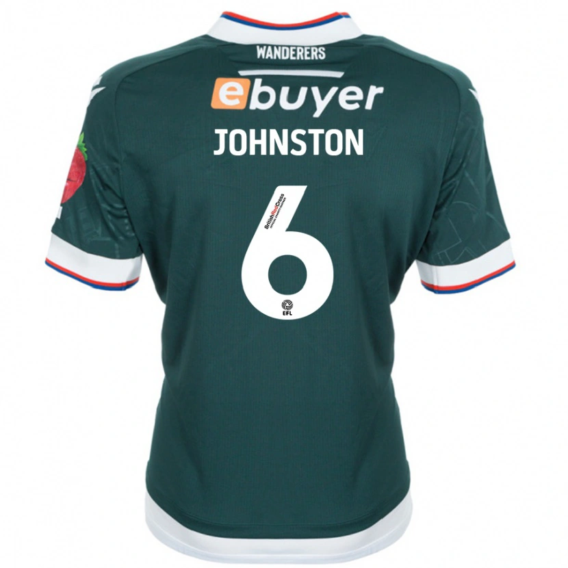 DanxenキッズGeorge Johnston#6ダークグリーンアウェイシャツ2024/25ジャージーユニフォーム