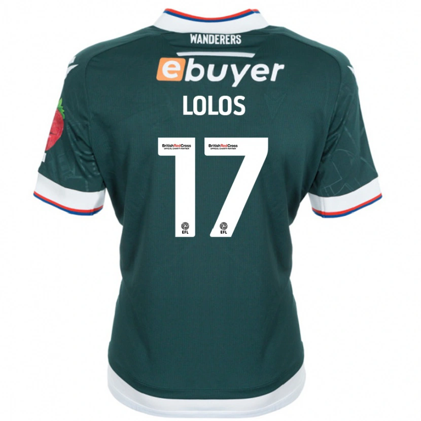 DanxenキッズKlaidi Lolos#17ダークグリーンアウェイシャツ2024/25ジャージーユニフォーム