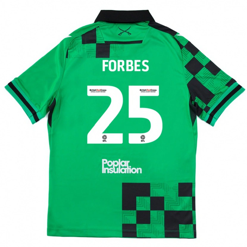 Danxenキッズマイケルフォーブス#25グリーンブラックアウェイシャツ2024/25ジャージーユニフォーム