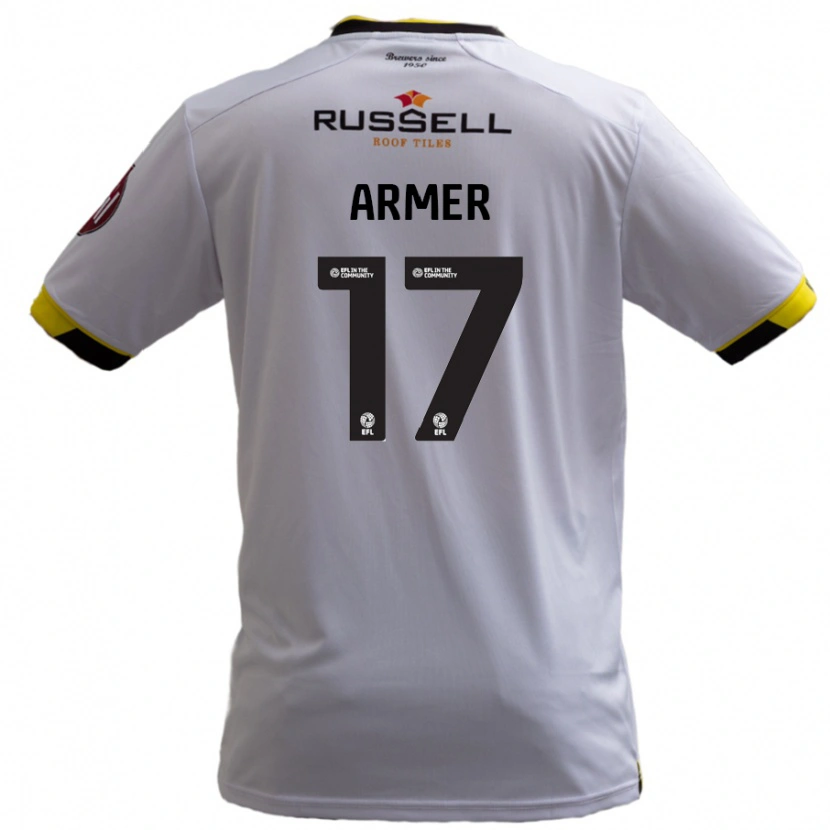 Danxenキッズジャック・アーマー#17白アウェイシャツ2024/25ジャージーユニフォーム