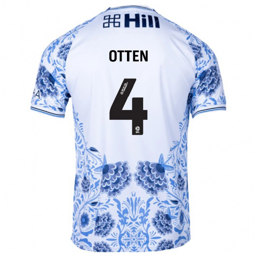 DanxenキッズGisela Otten#4ホワイト ブルーアウェイシャツ2024/25ジャージーユニフォーム