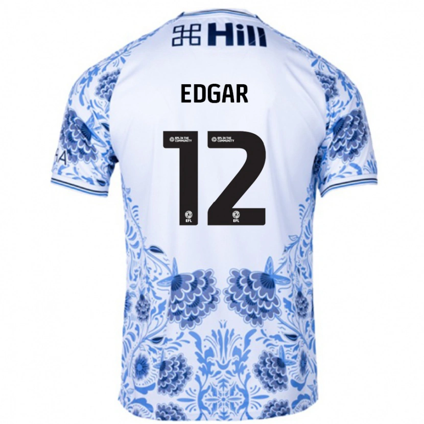 DanxenキッズSammy Edgar#12ホワイト ブルーアウェイシャツ2024/25ジャージーユニフォーム