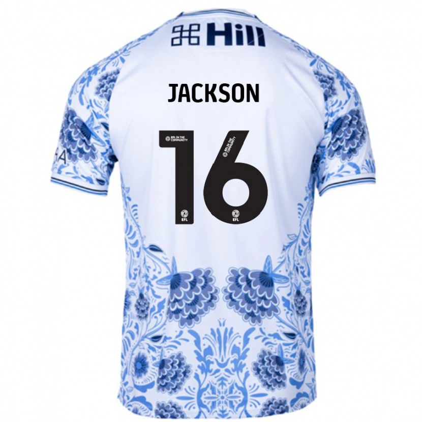 DanxenキッズAbbie Jackson#16ホワイト ブルーアウェイシャツ2024/25ジャージーユニフォーム