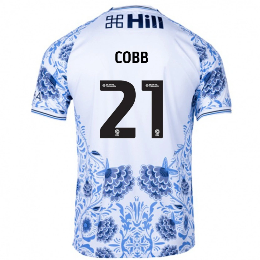 DanxenキッズSerena Cobb#21ホワイト ブルーアウェイシャツ2024/25ジャージーユニフォーム