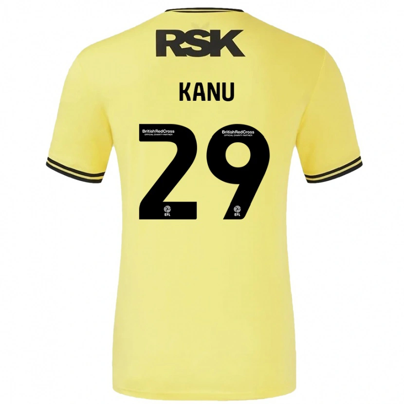Danxenキッズダニエル・カヌ#29黄 黒アウェイシャツ2024/25ジャージーユニフォーム