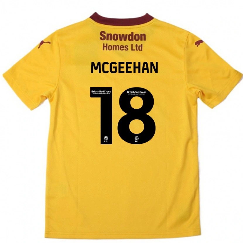 Danxenキッズキャメロン・マクギーハン#18オレンジバーガンディアウェイシャツ2024/25ジャージーユニフォーム