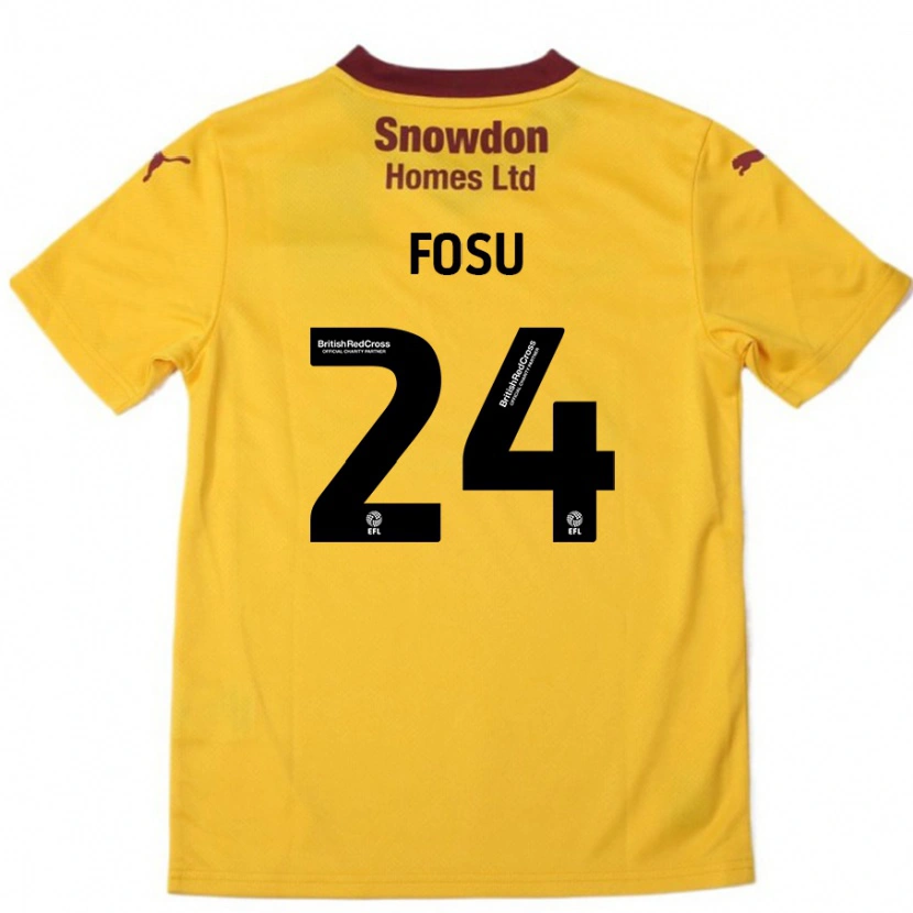 Danxenキッズタリク・フォス#24オレンジバーガンディアウェイシャツ2024/25ジャージーユニフォーム