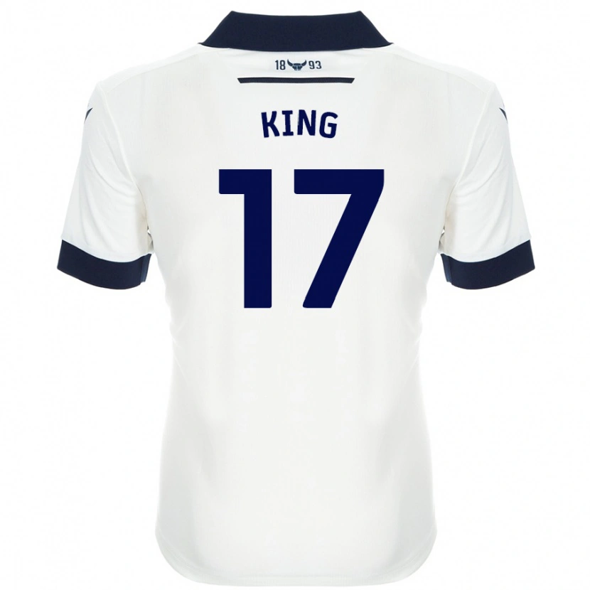 DanxenキッズSarah King#17ホワイト ネイビーブルーアウェイシャツ2024/25ジャージーユニフォーム