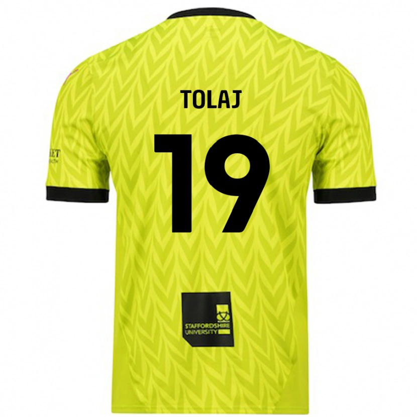 DanxenキッズLorent Tolaj#19蛍光グリーンアウェイシャツ2024/25ジャージーユニフォーム