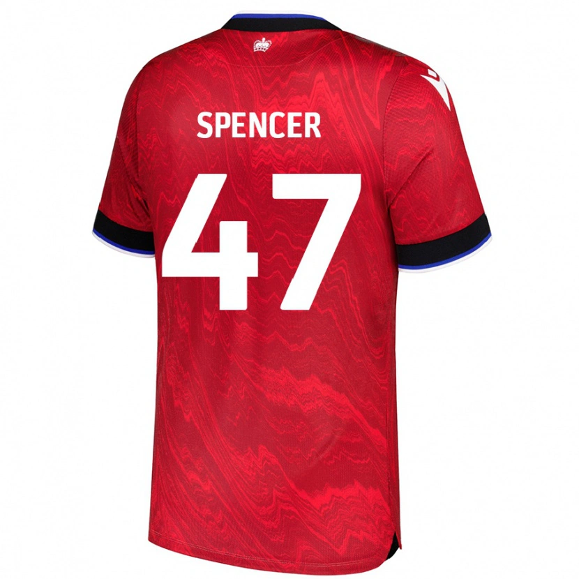 DanxenキッズShay Spencer#47赤黒アウェイシャツ2024/25ジャージーユニフォーム