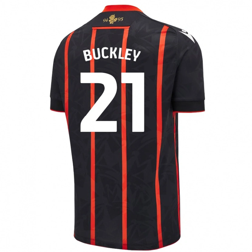 Danxenキッズジョン・バックリー#21黒 赤アウェイシャツ2024/25ジャージーユニフォーム