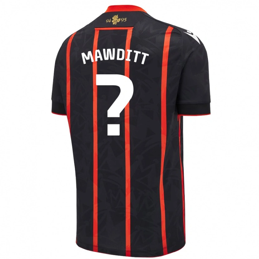 DanxenキッズJack Mawditt#0黒 赤アウェイシャツ2024/25ジャージーユニフォーム