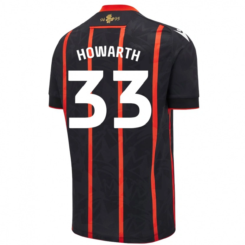 DanxenキッズTaylor Howarth#33黒 赤アウェイシャツ2024/25ジャージーユニフォーム