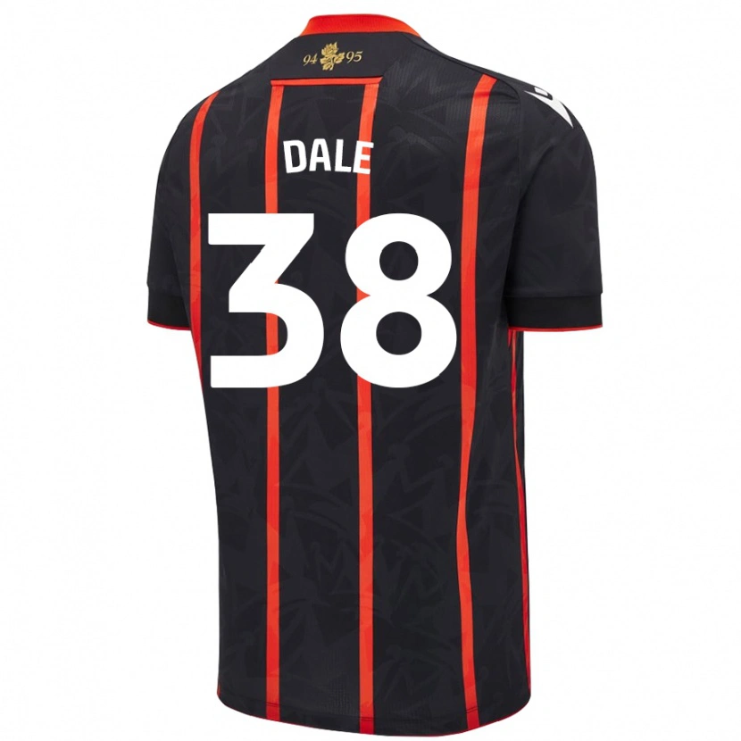 DanxenキッズNatasha Dale#38黒 赤アウェイシャツ2024/25ジャージーユニフォーム