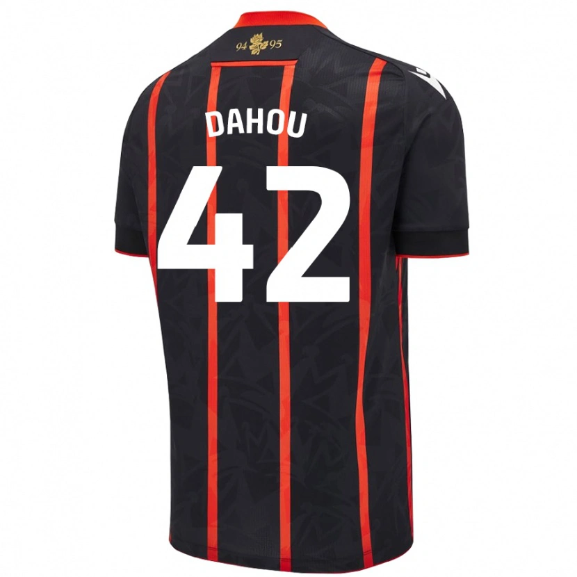 Danxenキッズジェマイマ・ダホウ#42黒 赤アウェイシャツ2024/25ジャージーユニフォーム