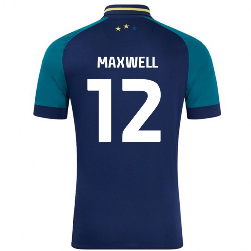 Danxenキッズクリス・マクスウェル#12ネイビー ダークグリーンアウェイシャツ2024/25ジャージーユニフォーム