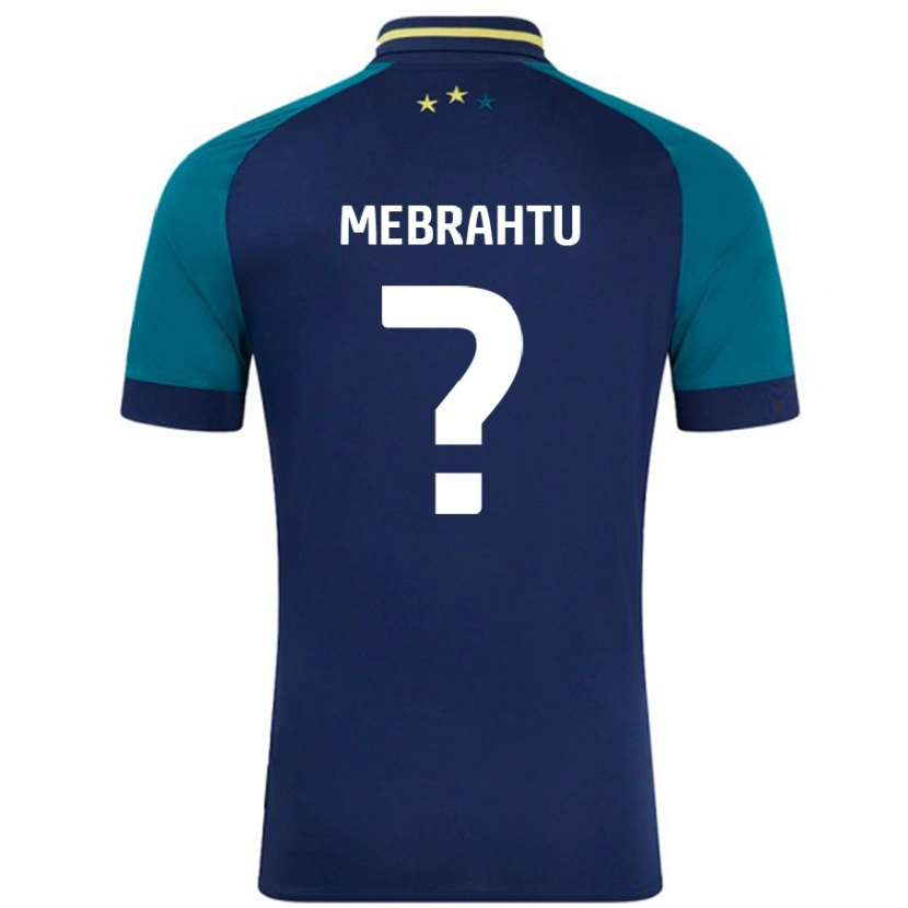 DanxenキッズMilkyas Mebrahtu#0ネイビー ダークグリーンアウェイシャツ2024/25ジャージーユニフォーム