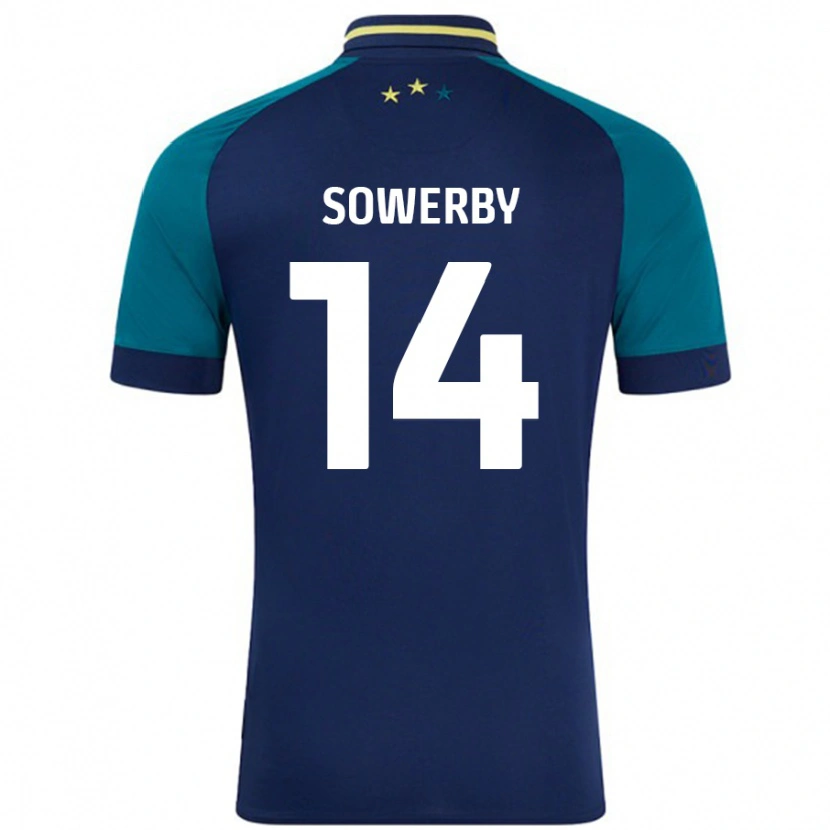 DanxenキッズLucy Sowerby#14ネイビー ダークグリーンアウェイシャツ2024/25ジャージーユニフォーム
