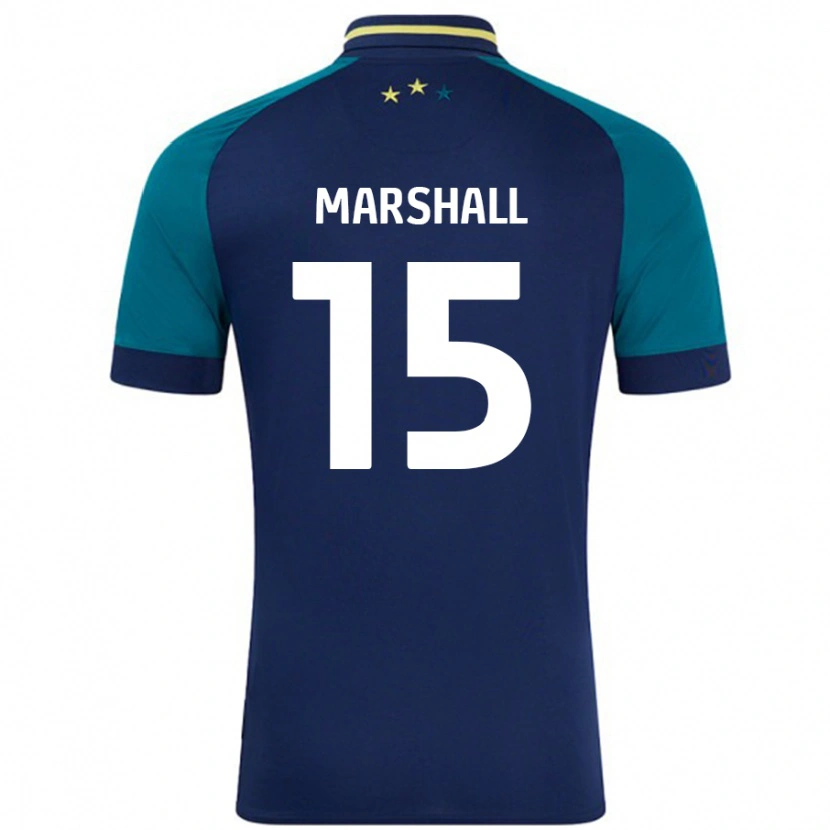 DanxenキッズGeorgia Marshall#15ネイビー ダークグリーンアウェイシャツ2024/25ジャージーユニフォーム