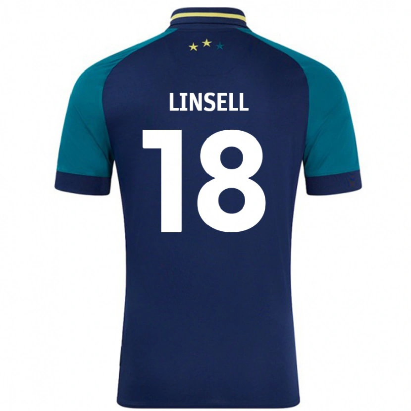 DanxenキッズAlice Linsell#18ネイビー ダークグリーンアウェイシャツ2024/25ジャージーユニフォーム
