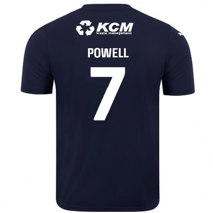 DanxenキッズJoe Powell#7ネイビーブルーアウェイシャツ2024/25ジャージーユニフォーム
