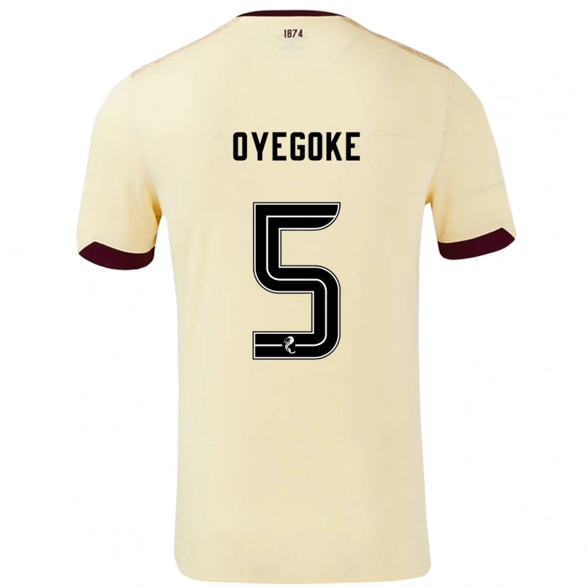 Danxenキッズダニエル・オイェゴケ#5クリームバーガンディアウェイシャツ2024/25ジャージーユニフォーム