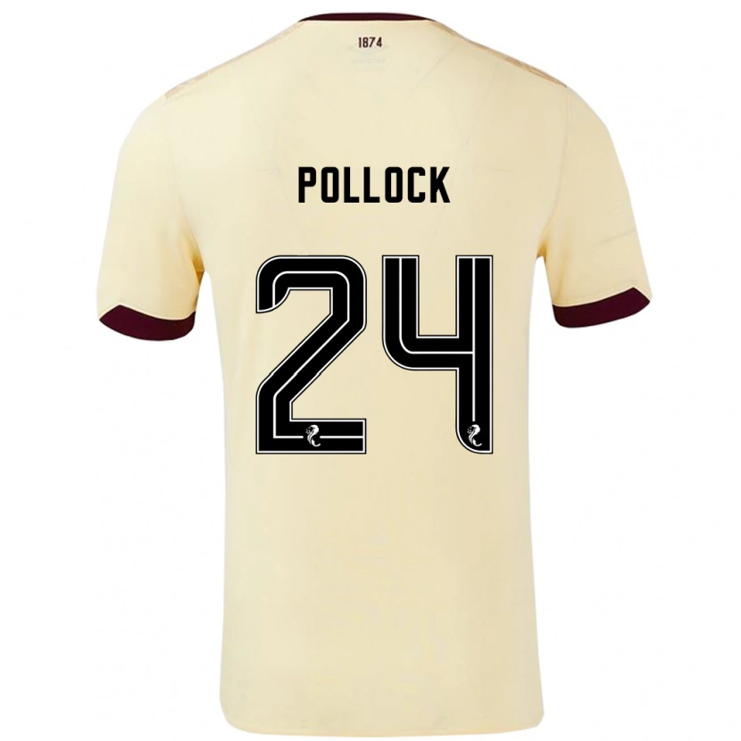 Danxenキッズフィンレイ・ポロック#24クリームバーガンディアウェイシャツ2024/25ジャージーユニフォーム