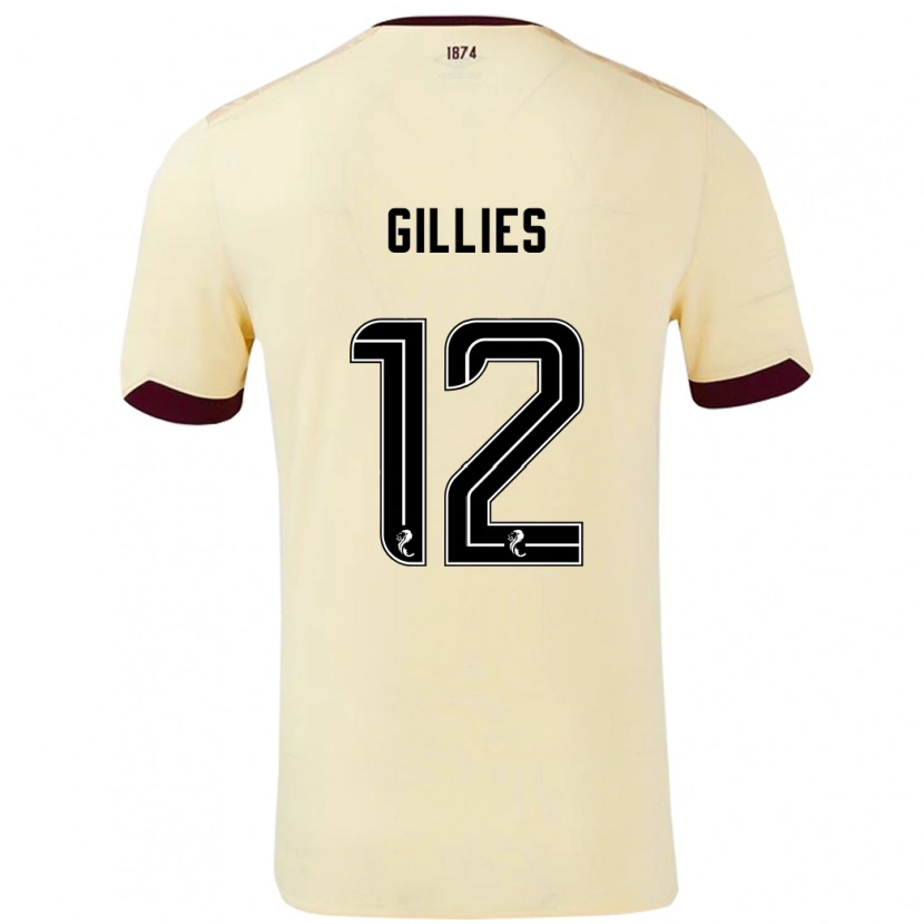 DanxenキッズMatthew Gillies#12クリームバーガンディアウェイシャツ2024/25ジャージーユニフォーム