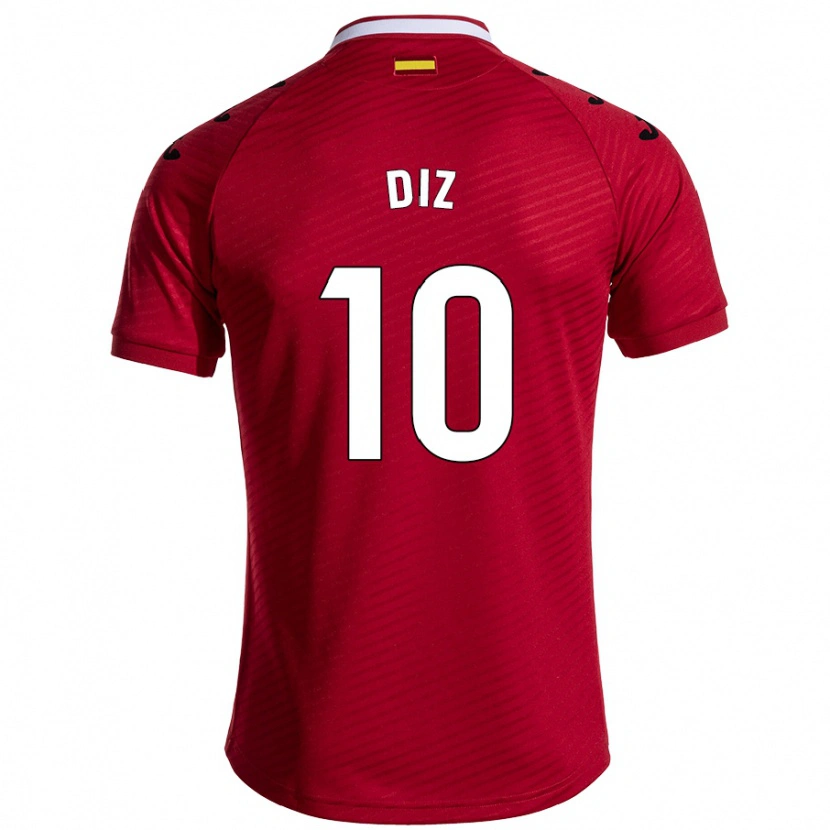 DanxenキッズRafa Diz#10ダークレッドアウェイシャツ2024/25ジャージーユニフォーム