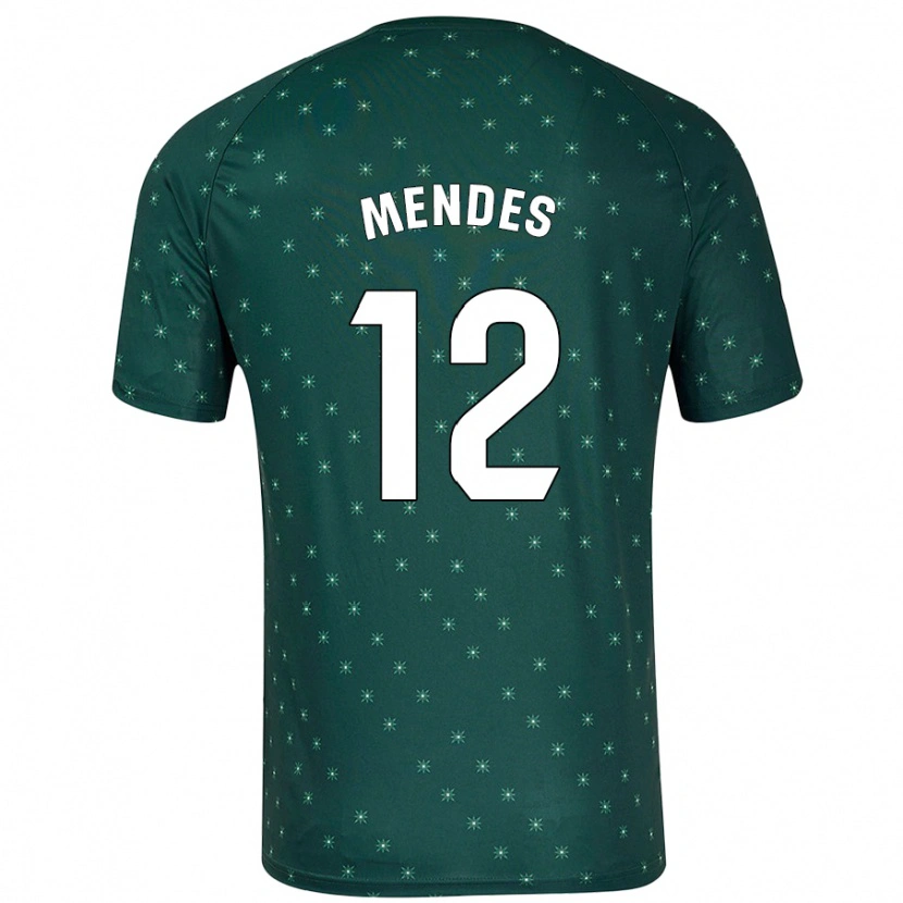 DanxenキッズAlex Mendes#12ダークグリーンアウェイシャツ2024/25ジャージーユニフォーム