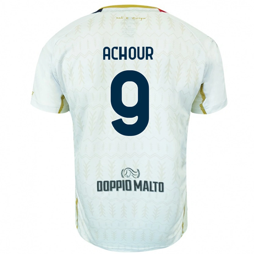 DanxenキッズSofiane Achour#9白アウェイシャツ2024/25ジャージーユニフォーム
