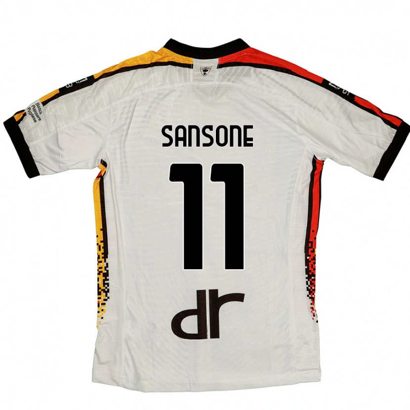 Danxenキッズニコラ・サンソーネ#11白 黒アウェイシャツ2024/25ジャージーユニフォーム