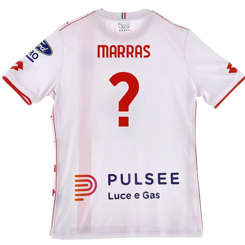 DanxenキッズTommaso Marras#0白 赤アウェイシャツ2024/25ジャージーユニフォーム