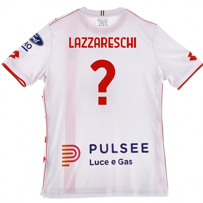 DanxenキッズAndrea Lazzareschi#0白 赤アウェイシャツ2024/25ジャージーユニフォーム