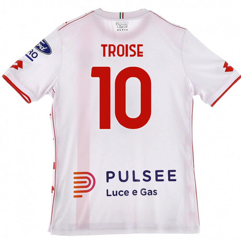 DanxenキッズAntonio Troise#10白 赤アウェイシャツ2024/25ジャージーユニフォーム