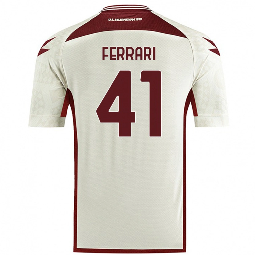 DanxenキッズTommaso Ferrari#41クリームカラーアウェイシャツ2024/25ジャージーユニフォーム
