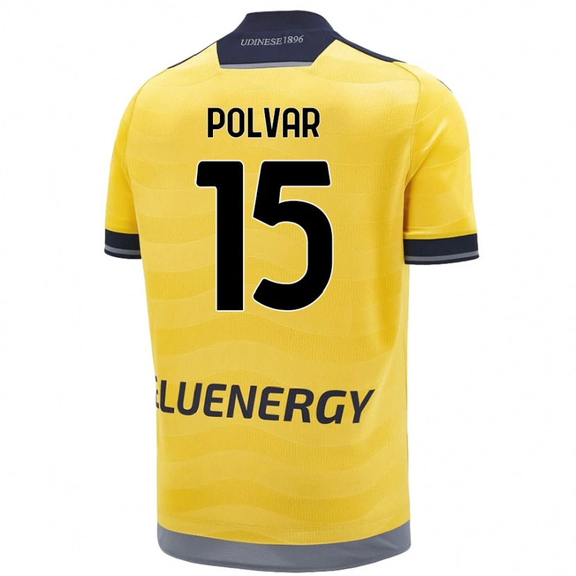DanxenキッズFrancesco Polvar#15ゴールデンアウェイシャツ2024/25ジャージーユニフォーム
