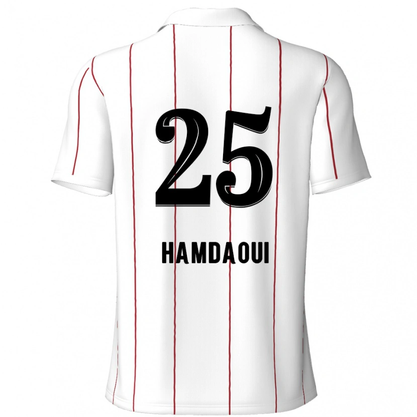DanxenキッズYoussef Hamdaoui#25白 黒アウェイシャツ2024/25ジャージーユニフォーム