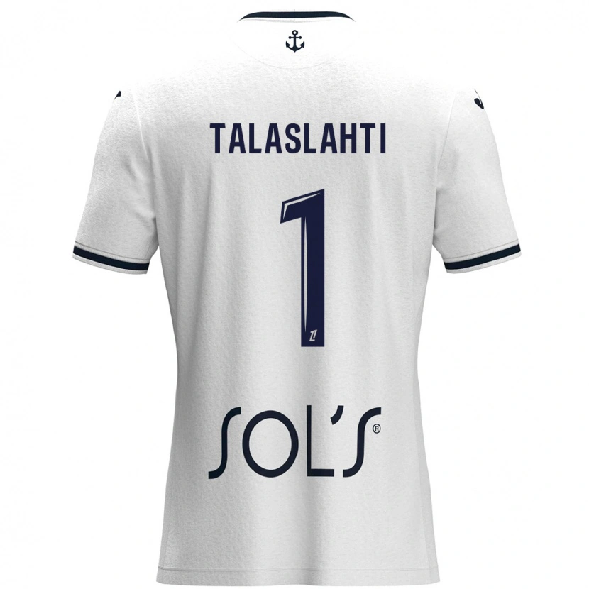 DanxenキッズKatriina Talaslahti#1白 ダークブルーアウェイシャツ2024/25ジャージーユニフォーム
